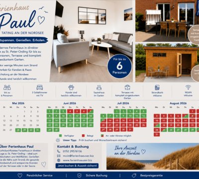 Ferienhaus Paul in direkter Lage zu St. Peter-Ording